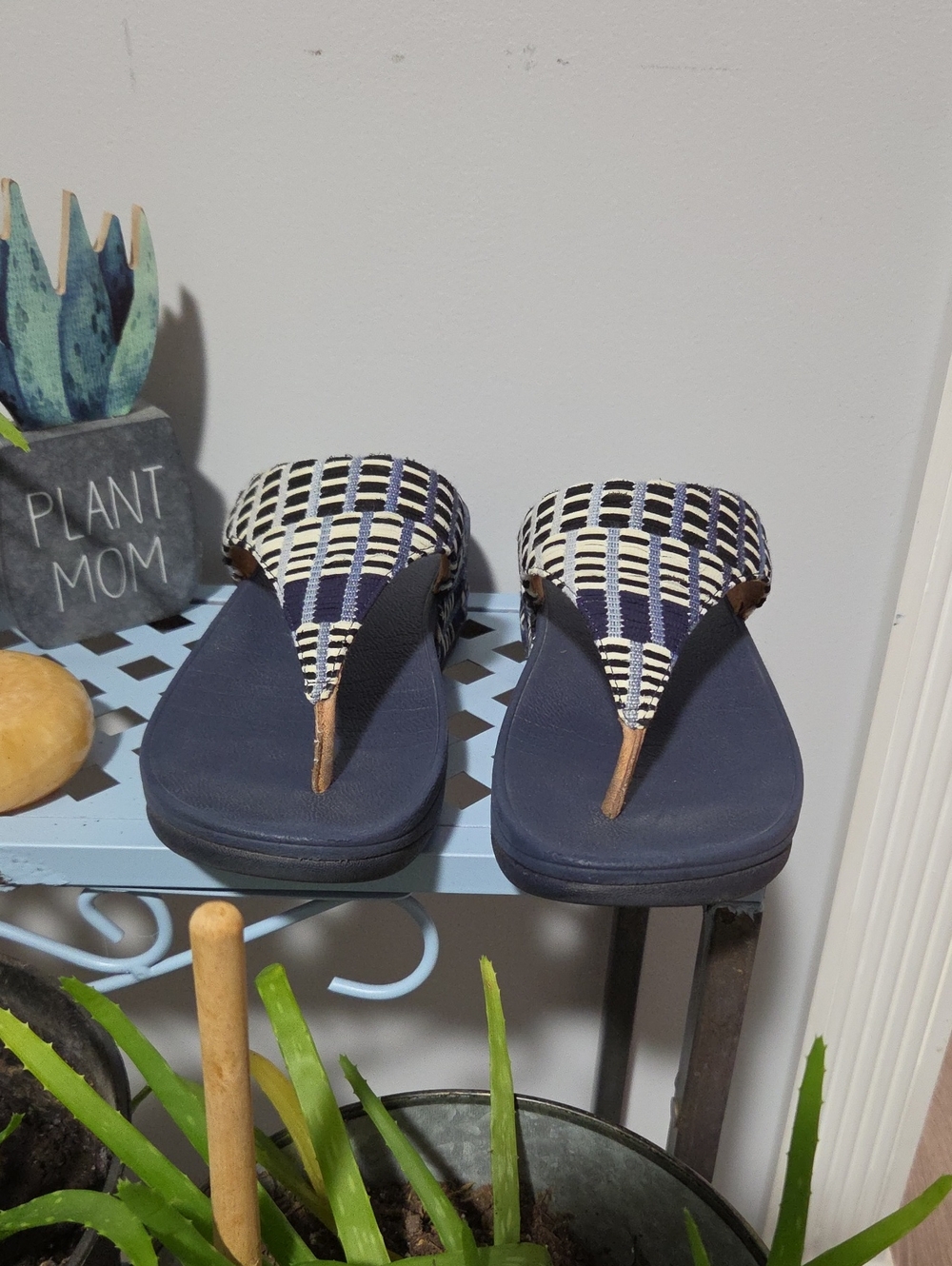 Fitflop 7 Blue Plaid Sandals